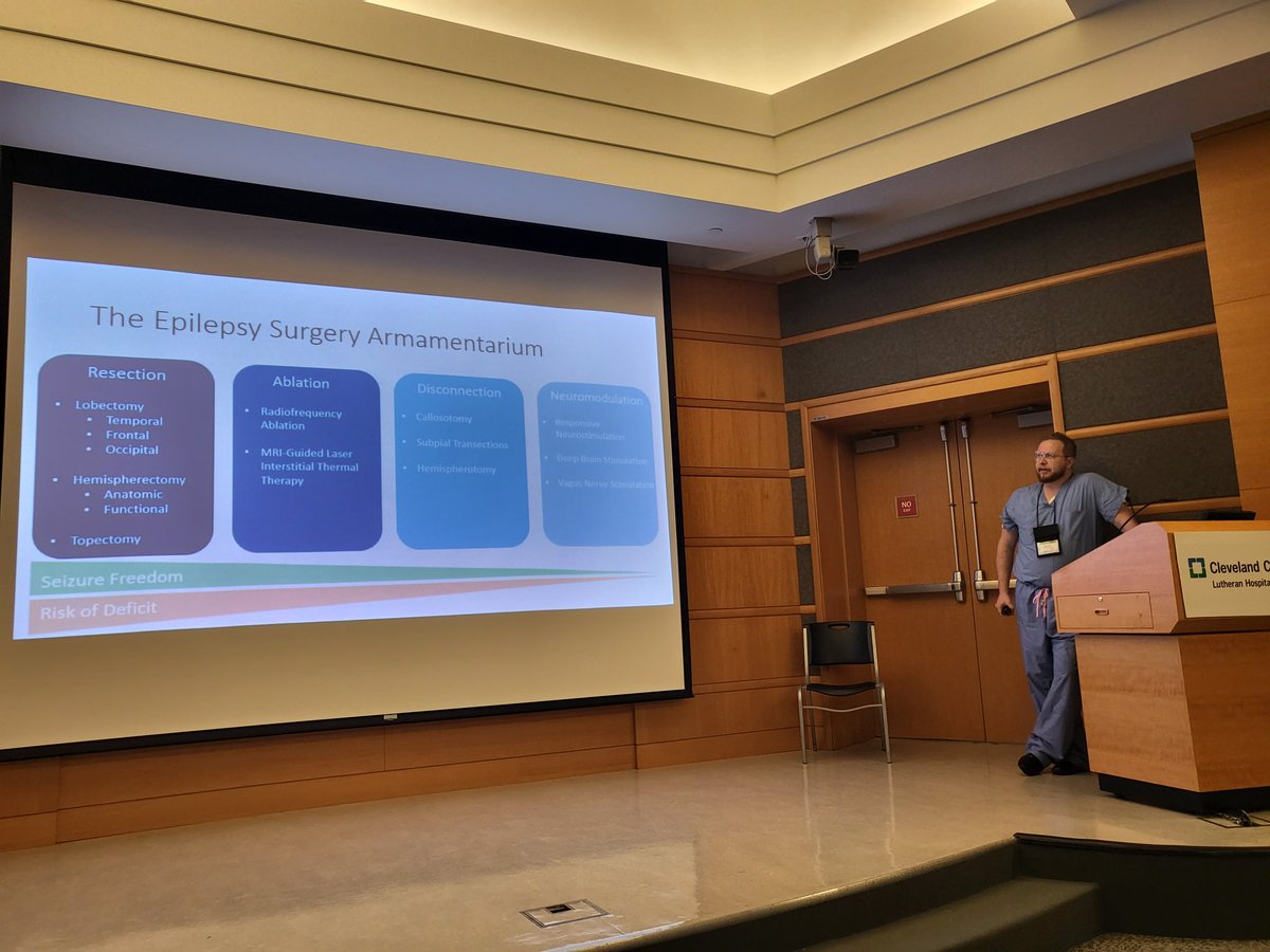 epilepsydoc's tweet photo. Defining the #Epilepsy #Surgery #Armamentarium = Spectrum of #techniques/#tools for patients with intractable #epilepsy. The list continues to grow, w/ options for pts. Nice talk on #RNS by Dr. @DrPJKaras. @RichardRammoMD #neurosurgery #braintech #sEEG #robots #resections https://t.co/CTYfmIhjav