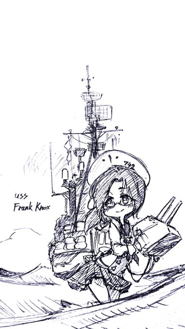 フランク・ノックスちゃん。そろそろ改造とか来ると良いね……
10分オーバーごめんなさい!

#戦艦少女版深夜の真剣60分一本勝負 