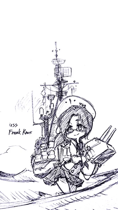 フランク・ノックスちゃん。そろそろ改造とか来ると良いね……
10分オーバーごめんなさい!

#戦艦少女版深夜の真剣60分一本勝負 