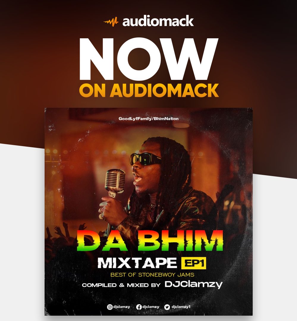djclamzy1's tweet photo. Out Now!!
Click on the link below &amp; Stream 🔥♥️🚀
 ▶️ #DaBhimMixtape EP1
Best Of #Stonebwoy Jamzzz 🔥 🔥 👇🏽

https://t.co/Wd6JQ7eKhl

#GIDIGBA https://t.co/sQkkCKxvD6