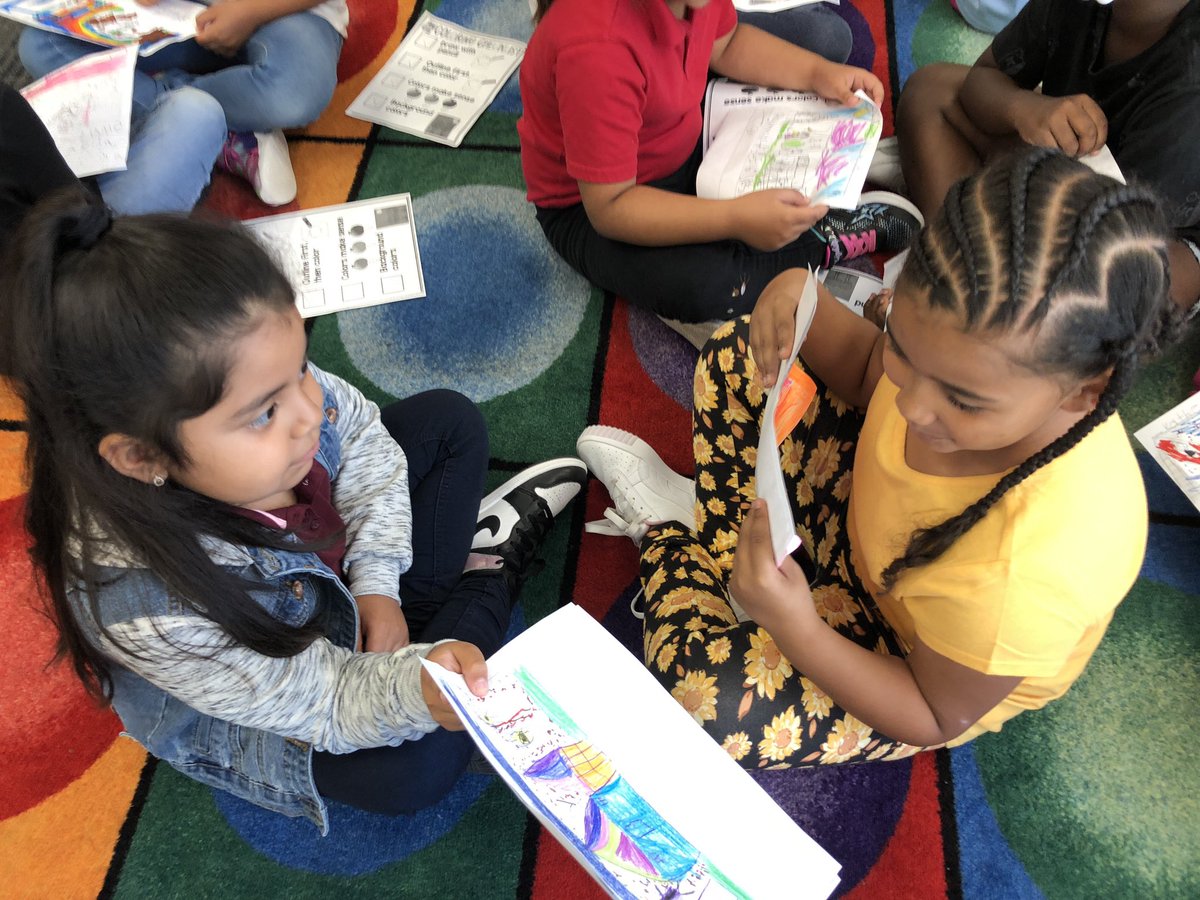 EllieFater's tweet photo. My students have been learning how to draw detailed pictures and write words to match. We recently had our first writing celebration, and they were so excited to share their hard work with a friend! ✏️ #WarrenWill https://t.co/0L79MqWxPW
