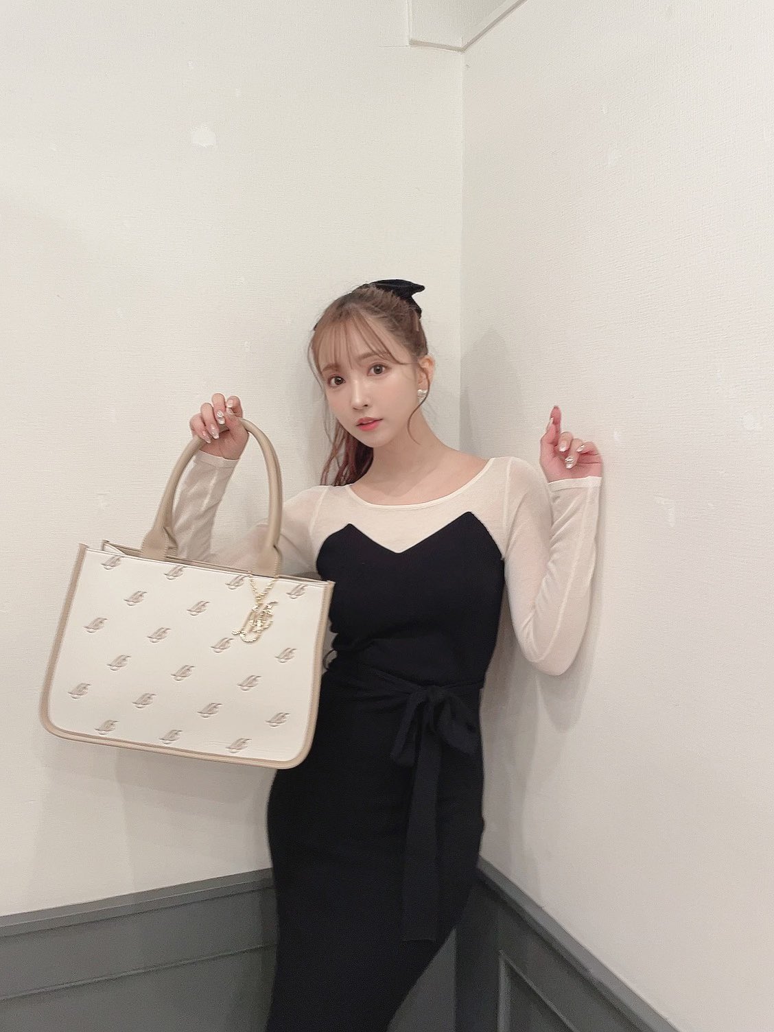 ソフトパープル miyours ツイード 三上悠亜 mistreass トートバッグ