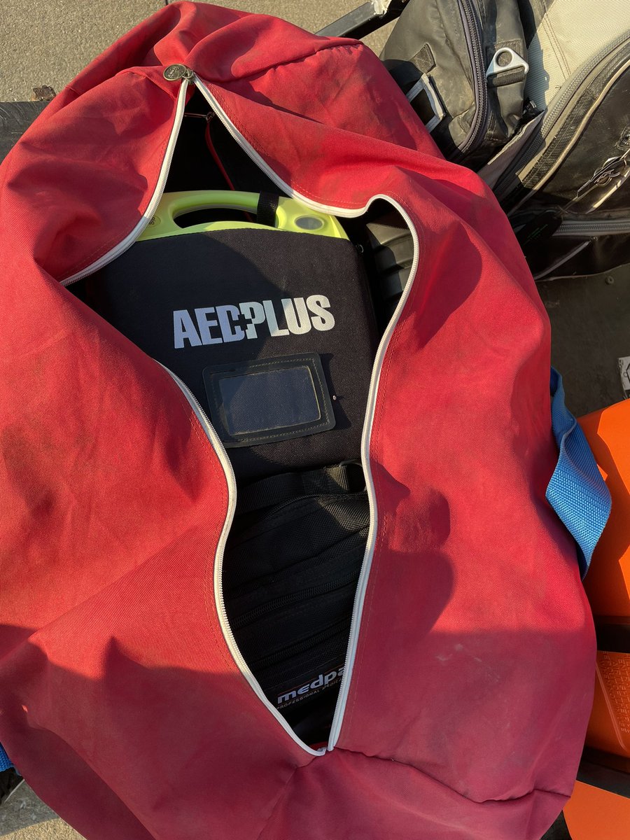 A_Beck93's tweet photo. As I unpack from last nights football game and repack for an off campus XC meet I always make sure I have an AED on hand. With a change in venue comes a change in EAP, always be prepared. #ATSafeFB #AT4ALL https://t.co/SiUDx772iV