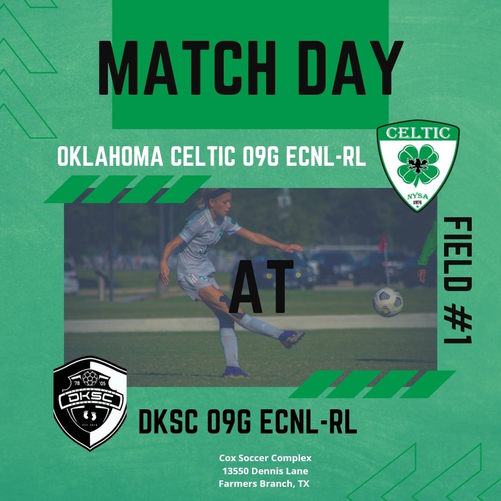09GCelticECRL's tweet photo. GAMEDAY! 🍀⚽️
@OklahomaCeltic https://t.co/ZlFoHTkr66