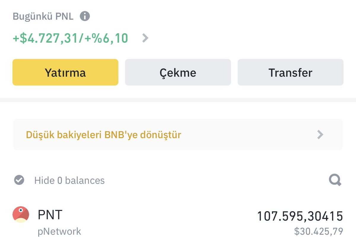#Pnt Kar Oranım 4700$ Oldu Bugün Sanırım Yemek Yemek İçin Param Var.
Ne Dersiniz Tamam Mı Devam Mı.

Yeni Coin mi Alayım Yoksa Devam Mı? #Binance #Bnb #Ethereum 
#Lunc #Luna #ElonMUUsk