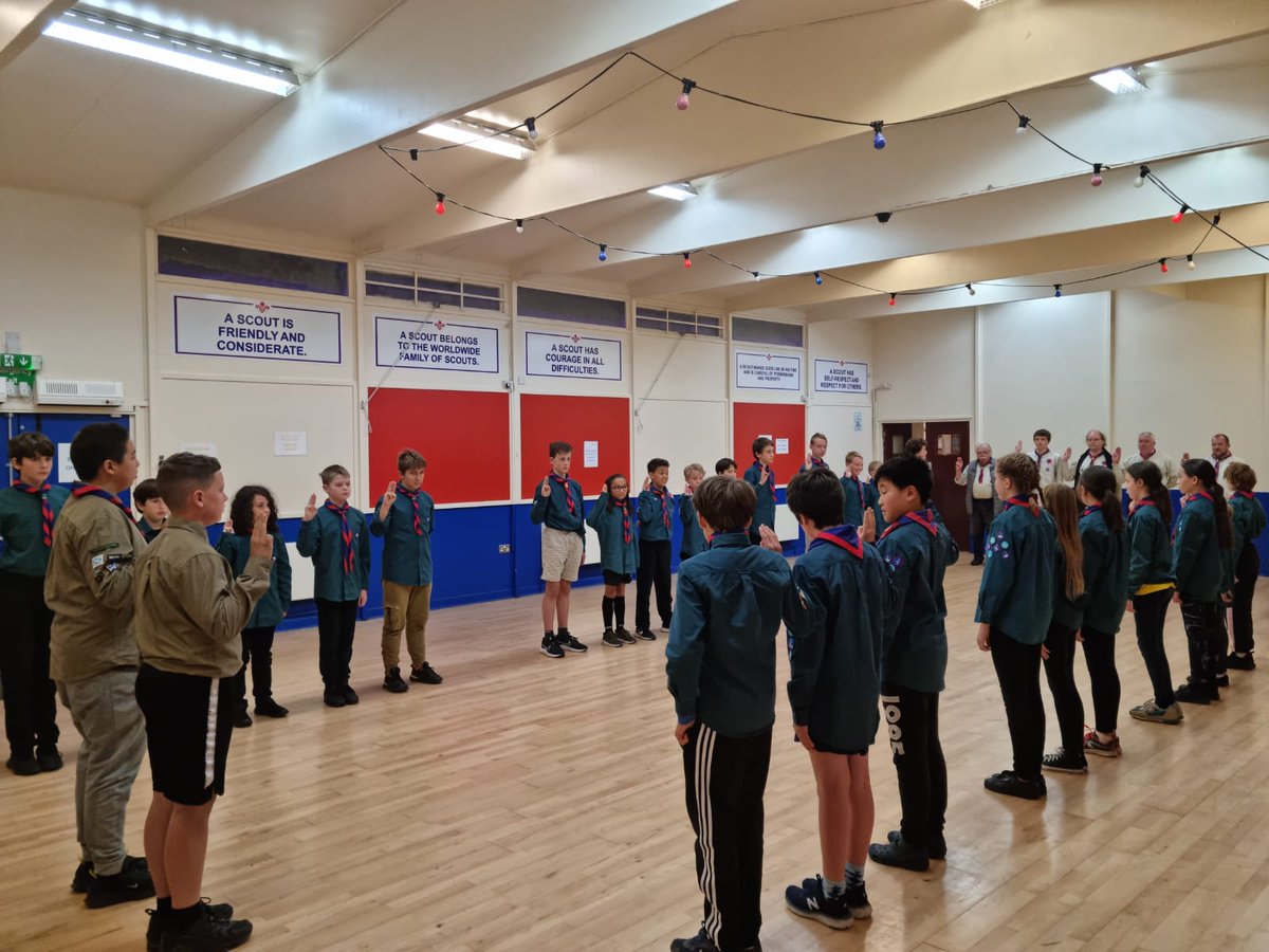 The 75th Braid Scouts renewing their promise last night and also holding a minute silence for the late Queen Elizabeth II