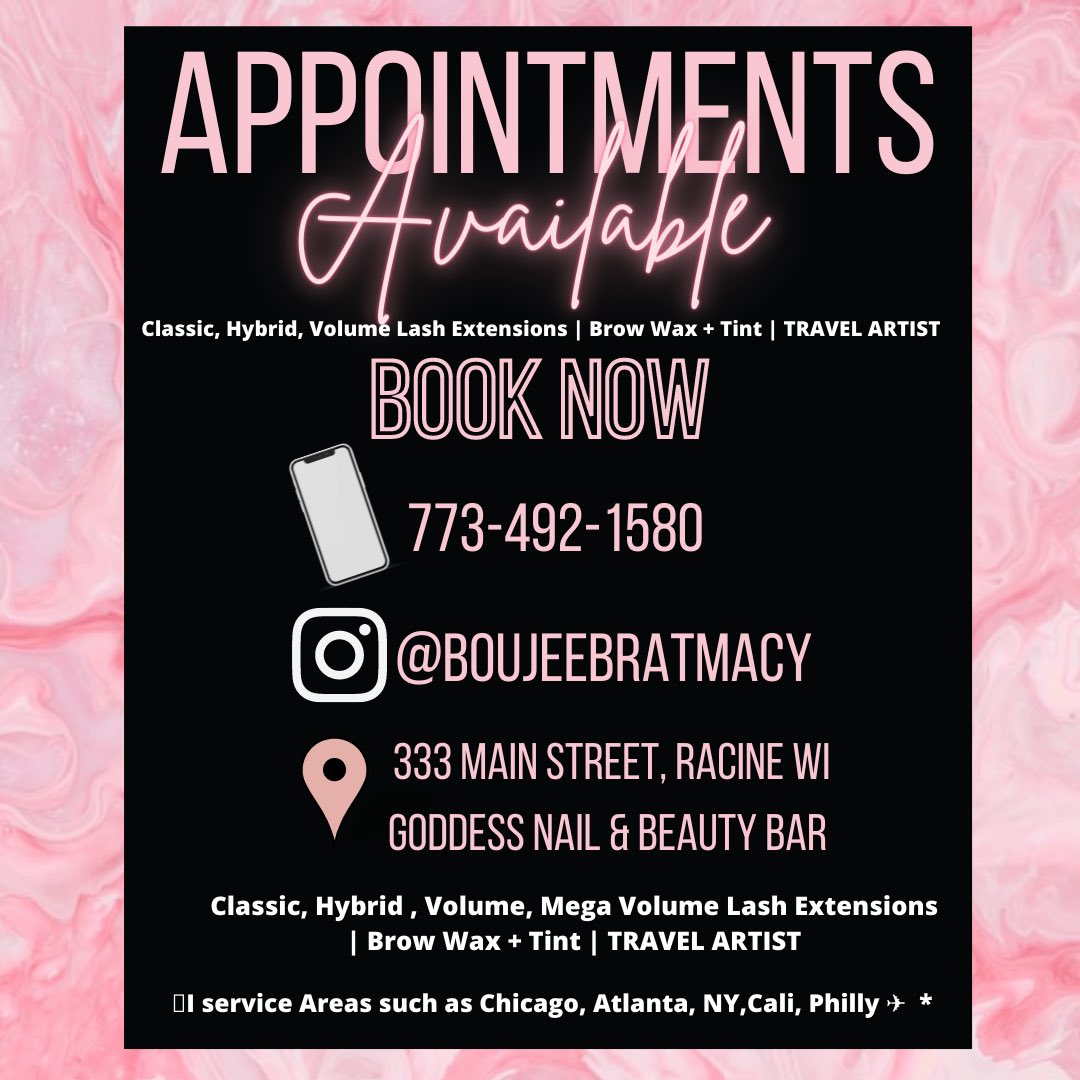 macychristine16's tweet photo. Make me your lash tech! I travel โ๏ธ & lashes stay on 3+ weeks ( period ah period uh ๐คช)
๐333 Main St , Downtown Racine, WI.
IG ๐ธ: @boujeebratmacy
#chicagolashes #lakecountylashes #kenoshalashes #racinelashes https://t.co/Gzp52G3wN7