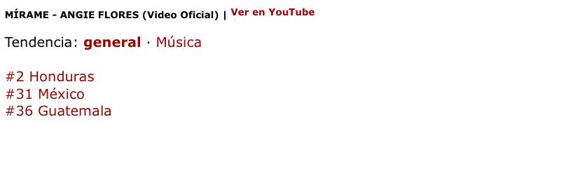 Yonosoysuiza's tweet photo. Angie flores es tendencia con su video en youtube en México, honduras y guatemala .
..... 🙊 https://t.co/PoC0uMSaYx