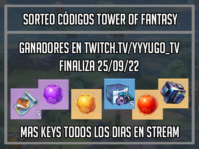 YYYugoGames's tweet photo. Estaré sorteando códigos con premios de Tower of Fantasy para celebrar el lanzamiento de la v1.5 y la isla artificial!

- Para participar: 
🐺Follow @YYYugoGames
 🔁 RT 

Ganadores el 25/09 en https://t.co/PvjysQHHQx 
Mas Keys todos los días en el Stream!

#ToF #TowerofFantasy https://t.co/glmBsekBBQ