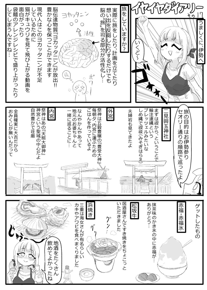 日記漫画を描きました
よろしくお願いいたします

イヤイヤダイアリー
その17

旅行、もうしません 