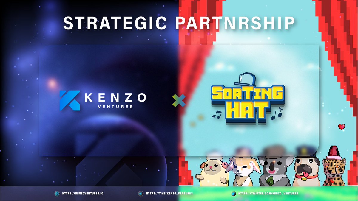 Kenzo Labs (@kenzo_labs) on Twitter photo PARTNERSHIP ANNOUNCEMENT
We're pleased to announce our new strategic partnership with <a href="/Sortinghatgame/">Sorting Hat Official</a> π
"The worldβs first music sustainable NFT game backed with stablecoin" PARTNERSHIP ANNOUNCEMENT
We're pleased to announce our new strategic partnership with <a href="/Sortinghatgame/">Sorting Hat Official</a> π
"The worldβs first music sustainable NFT game backed with stablecoin"