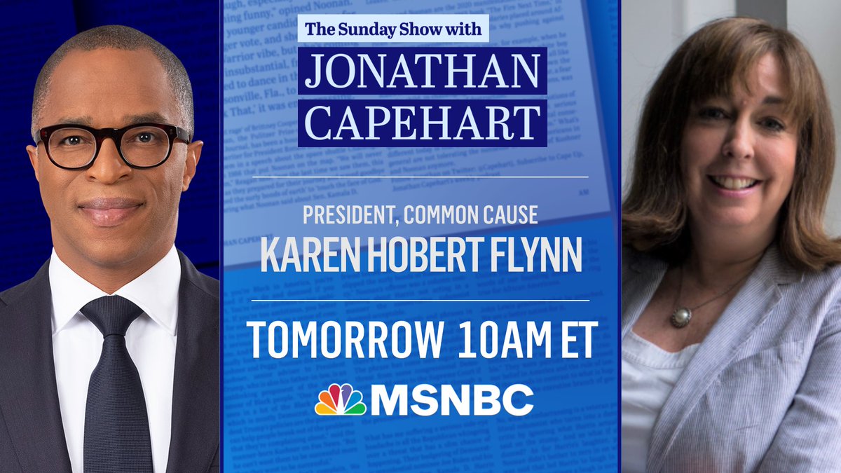 The Saturday/Sunday Show with Jonathan Capehart (@weekendcapehart) on Twitter photo SET YOUR ALARM: Karen Hobert Flynn, President of <a href="/CommonCause/">Common Cause</a>, joins <a href="/CapehartJ/">Jonathan Capehart</a> to discuss the growing concern that some far-right Republicans might call a Constitutional convention, should they retake the House in November. #SundayShow SET YOUR ALARM: Karen Hobert Flynn, President of <a href="/CommonCause/">Common Cause</a>, joins <a href="/CapehartJ/">Jonathan Capehart</a> to discuss the growing concern that some far-right Republicans might call a Constitutional convention, should they retake the House in November. #SundayShow