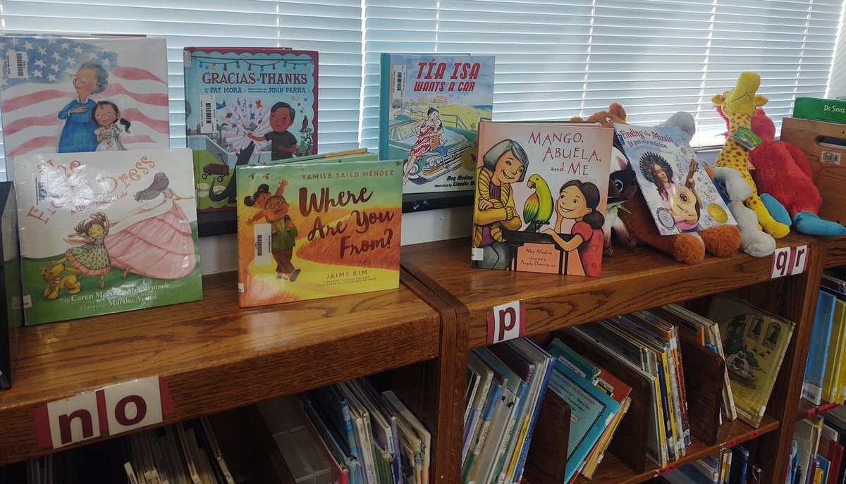 LisaCrede's tweet photo. Displaying some titles to highlight Hispanic Heritage Month @moore_magnet https://t.co/OcFWMEgNSo