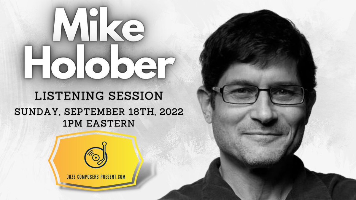 JazzComposersPresent (@jazzcomppresent) on Twitter photo JazzComposersPresent.com is excited for our next livestream Listening Session on Sunday, September 18th at 1:00pm Eastern ft. Mike Holober with <a href="/DanjamMusic/">Daniel Jamieson</a>.
Mike will be discussing recordings that have inspired him as a composer
& pianist. A live Q&A will conclude the event. JazzComposersPresent.com is excited for our next livestream Listening Session on Sunday, September 18th at 1:00pm Eastern ft. Mike Holober with <a href="/DanjamMusic/">Daniel Jamieson</a>.
Mike will be discussing recordings that have inspired him as a composer
& pianist. A live Q&A will conclude the event.