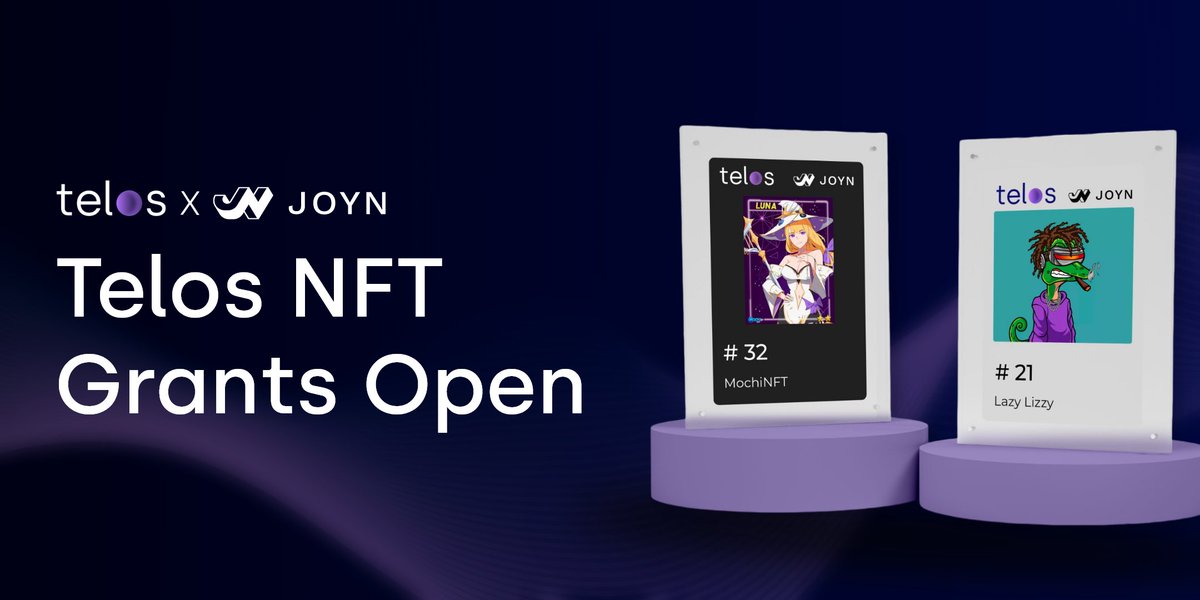 👉 <a href="/HelloTelos/">Telos</a> X <a href="/joynxyz/">Joyn</a> just introduced their NFT grant program.

This NFT grant will give you access to all required tools &amp; resources to make your project go BIG.

If you have a story to tell or an idea to share, <a href="/HelloTelos/">Telos</a> is there to make it happen. 

#XArmy <a href="/XMaximist/">MANDO CT 🇮🇪 🇦🇪 🇬🇧</a>