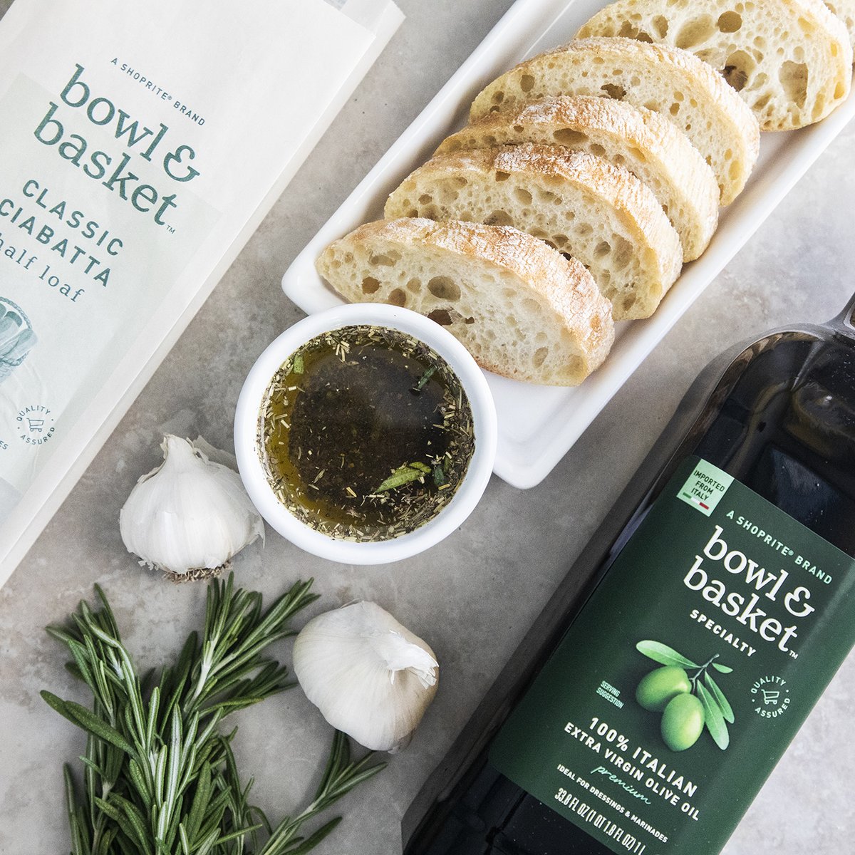 Imported from Italy, Bowl &amp; Basket Specialty 100% Italian Extra Virgin Olive Oil is perfect for dressings, marinades, and dipping! 🥖 #BowlandBasket #ForLifesRecipe bit.ly/3QQMcFq