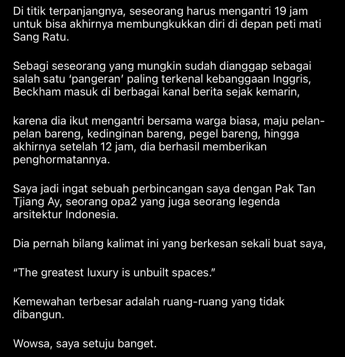 edwardsuhadi's tweet photo. Yang terlintas ketika membaca berita Beckham ikut mengantri, adalah tentang true power. https://t.co/DH6M2sTlg7