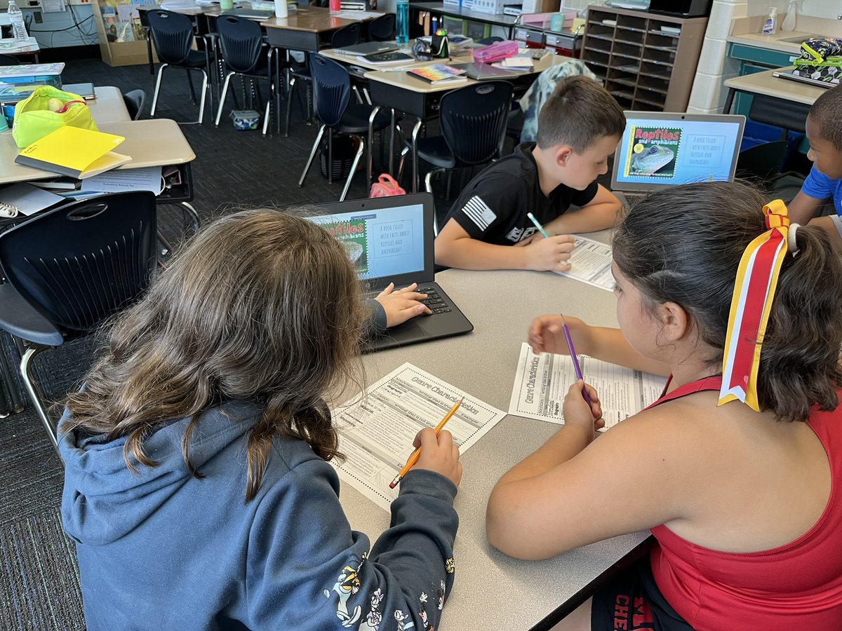 misslisk's tweet photo. Fifth graders have been studying genre by categorizing books in groups, using task cards and through class discussions. Starting us off on the right foot for reading this year! @MOSandshore @Jen1Curry @kristymc24 https://t.co/YZUMhOOlFZ
