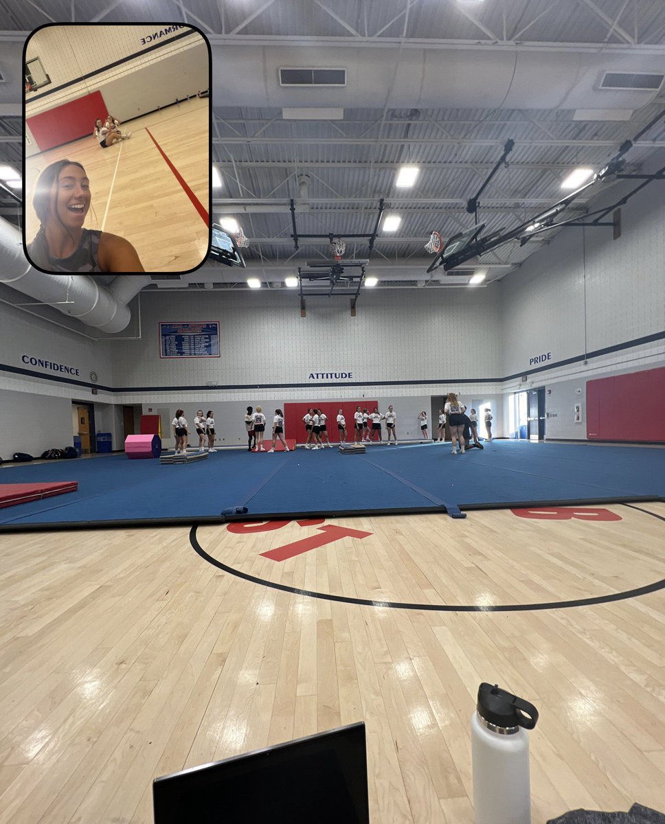 miss_carp's tweet photo. BeReal with Coach Carp at cheer this week! Zoom in close for some special guests👀 #makeitatradition https://t.co/H98lRFOQqt