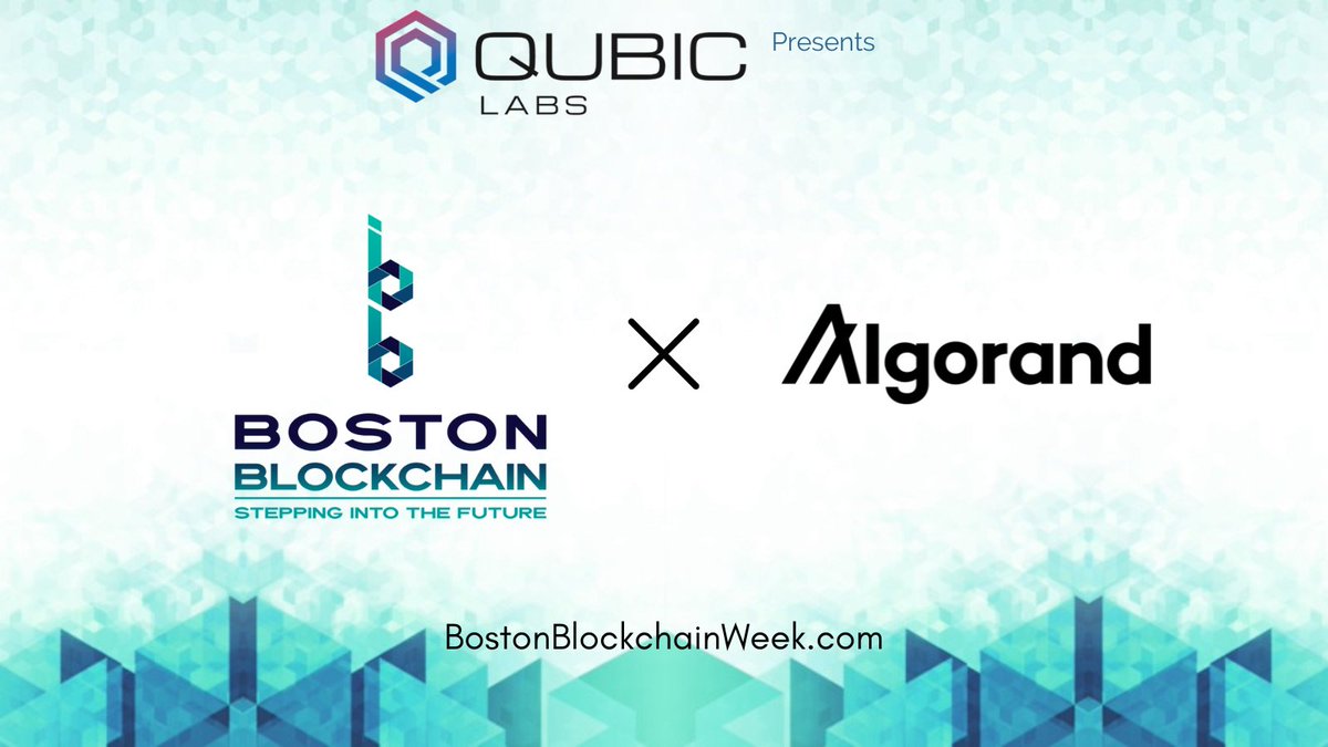 Algorand's tweet photo. Proud to be part of Boston Blockchain Week 2022, happening Sep 21-25th! Don’t miss your chance to meet other members in the community and listen &amp; learn from established speakers in the blockchain space. Register now 👉 https://t.co/5qZjopN5Xw @QUBIC_LABS @blockchainwk https://t.co/Ms64uwrtHz
