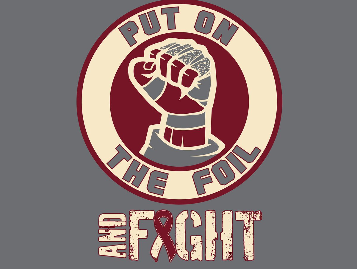 steve_carlson17's tweet photo. Celebrate those who have fought with foil on! 
#noonefightsalone #hockeyfightscancer https://t.co/fgT0pfjFdk