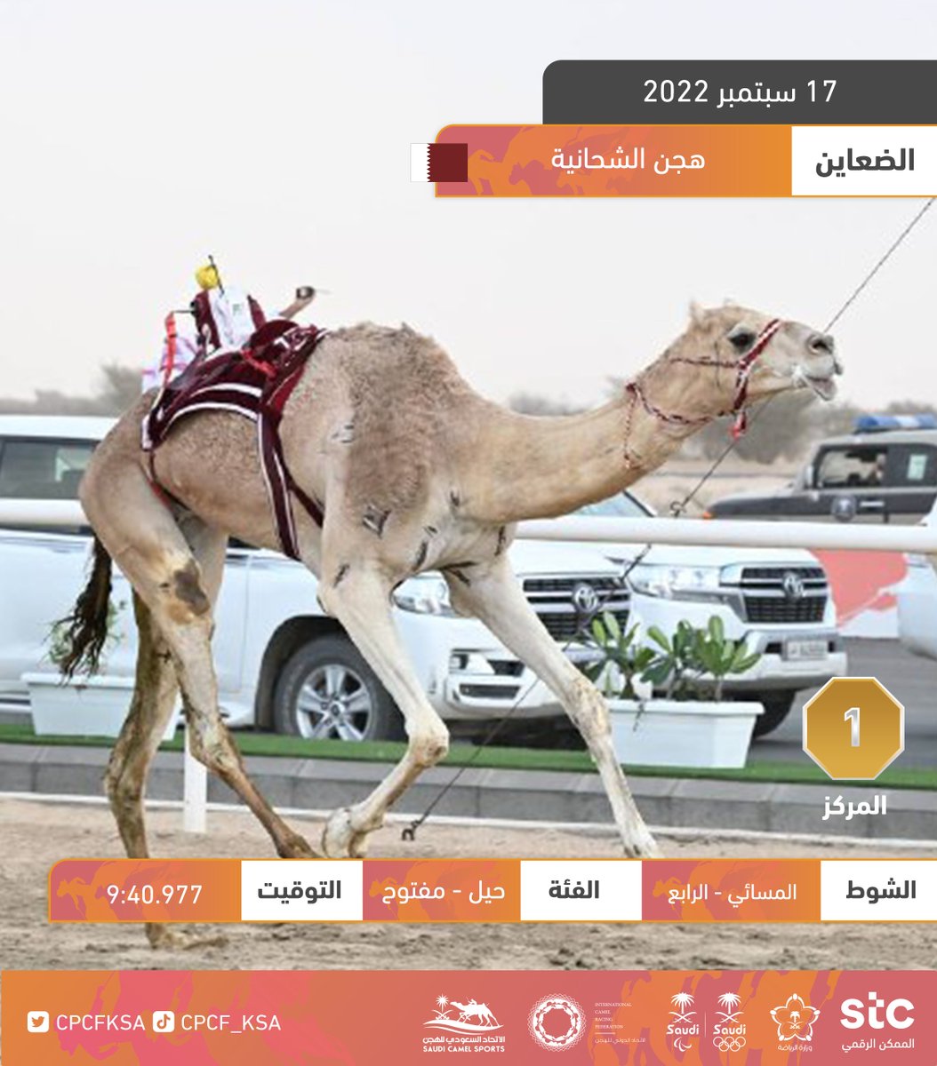 "الضعاين" لـ هجن الشحانية، تحقق المركز الأول في الشوط المسائي الرابع فئة حيل – مفتوح، بتوقيت 9:40.977 ضمن الأشواط النهائية في #مهرجان_ولي_العهد_للهجن 2022 🥇🐪

🔗 شاهد الشوط كامل 👇🏼
youtu.be/kEL9t-ccDZ0