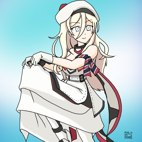ビスマルク(艦これ) ,衣笠(艦これ) 「今日の再掲は海外戦艦縛りです 」|bael38のイラスト