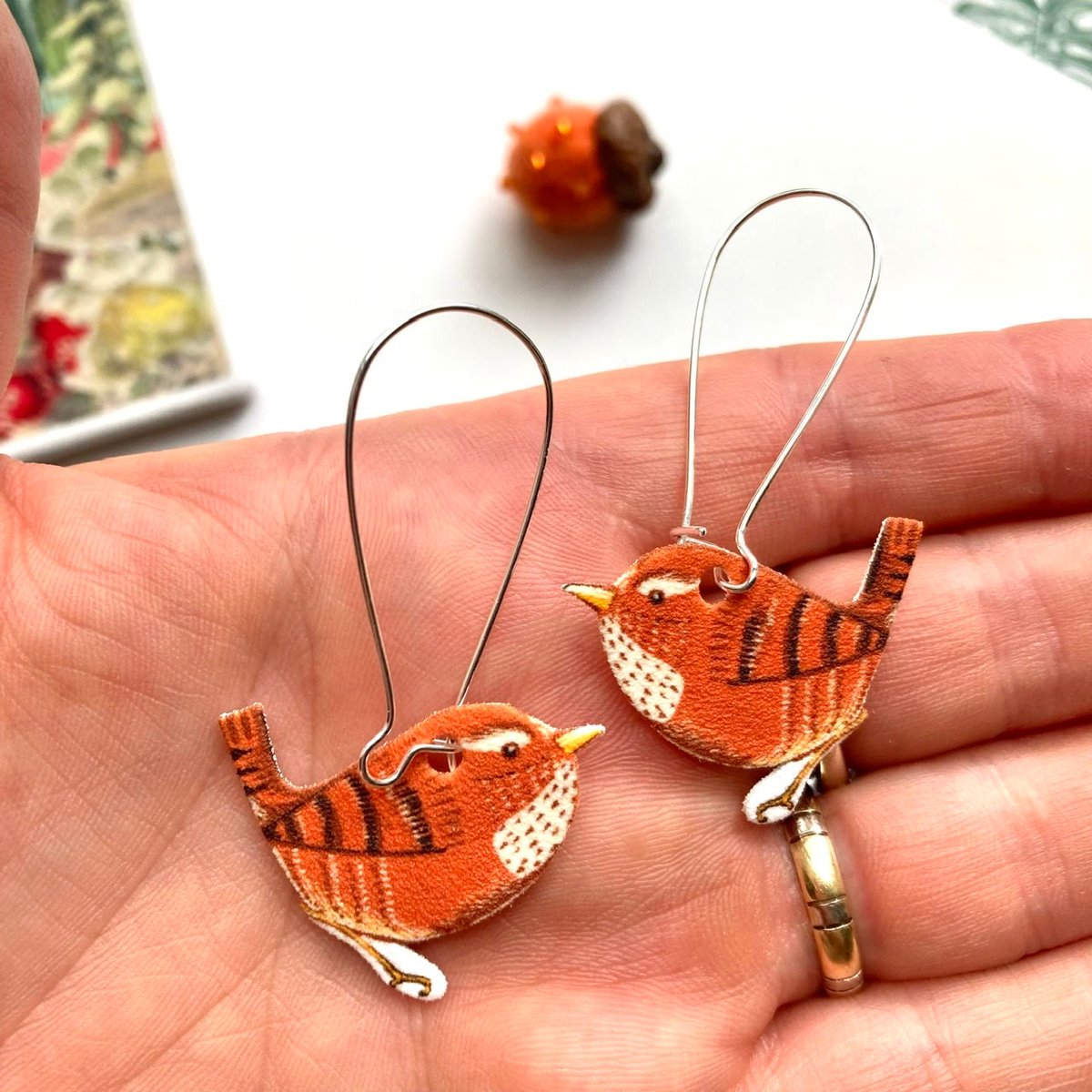 buck_lj's tweet photo. Wren Bird Drop Earrings, Wren Dangle Earrings, Statement Jewellery, Nature Lover Gift, Christmas Gift For Her, Gift For Best Friend. https://t.co/hzNKjKN0Ul #Etsy #Slumbermonkey #ShrinkyDink https://t.co/ouDBQ8MM7L