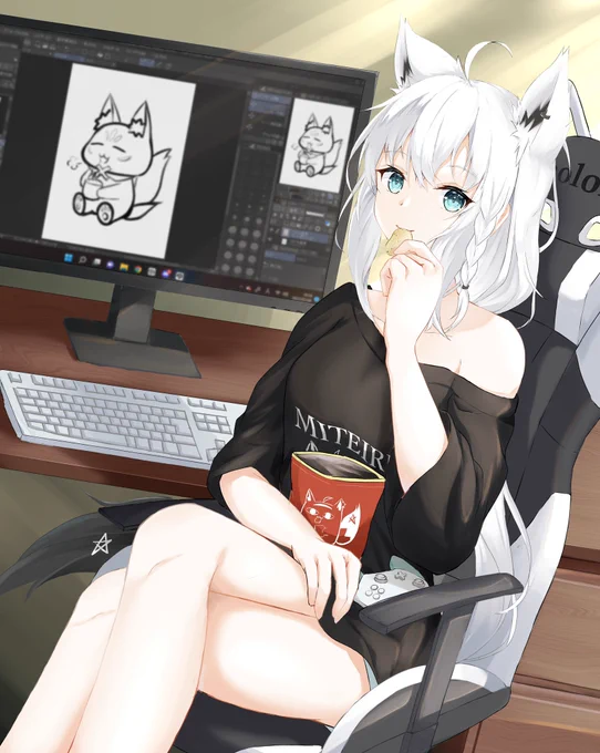 #ましろくらす やっとこさこうましろ先生の講座を見終えたので、見終わる過程の間に制作したイラストを数枚...!ラフからそのまま影に使う手法は初めて見て、「ラフの時点である程度完成系を作成する」事が重要だと気付いたので今後も頑張って行こうと思います! 