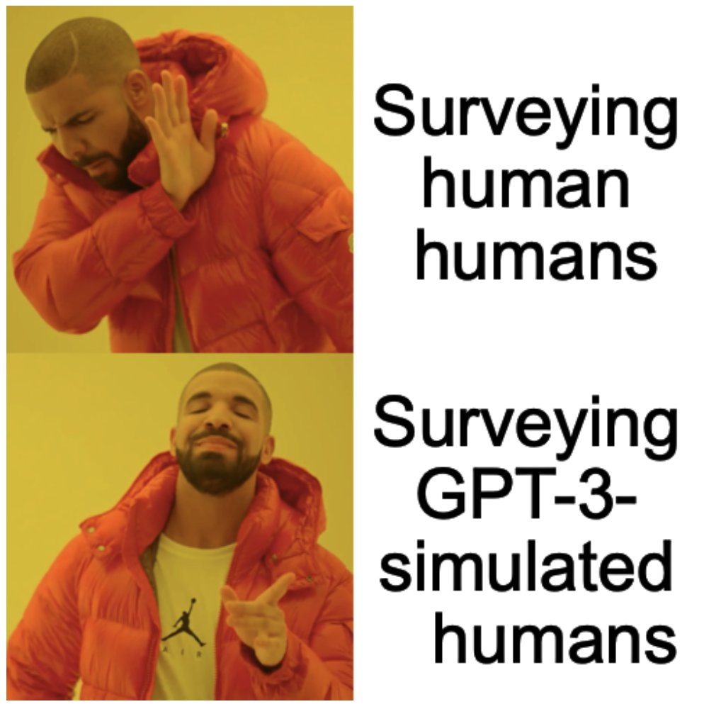 Chris Rytting (@chrisrytting) on Twitter photo In a new paper, we ask whether you can use GPT-3 to survey humans by simulating those humans and asking them questions, as opposed to interviewing the actual humans.
arxiv.org/abs/2209.06899 w/ <a href="/davidwingate/">David Wingate</a> <a href="/EthanBusby/">Ethan Busby</a> <a href="/joshua_gubler/">Joshua Gubler</a> <a href="/lpargyle/">Lisa Argyle</a> <a href="/NancyFulda/">Nancy Fulda</a> In a new paper, we ask whether you can use GPT-3 to survey humans by simulating those humans and asking them questions, as opposed to interviewing the actual humans.
arxiv.org/abs/2209.06899 w/ <a href="/davidwingate/">David Wingate</a> <a href="/EthanBusby/">Ethan Busby</a> <a href="/joshua_gubler/">Joshua Gubler</a> <a href="/lpargyle/">Lisa Argyle</a> <a href="/NancyFulda/">Nancy Fulda</a>