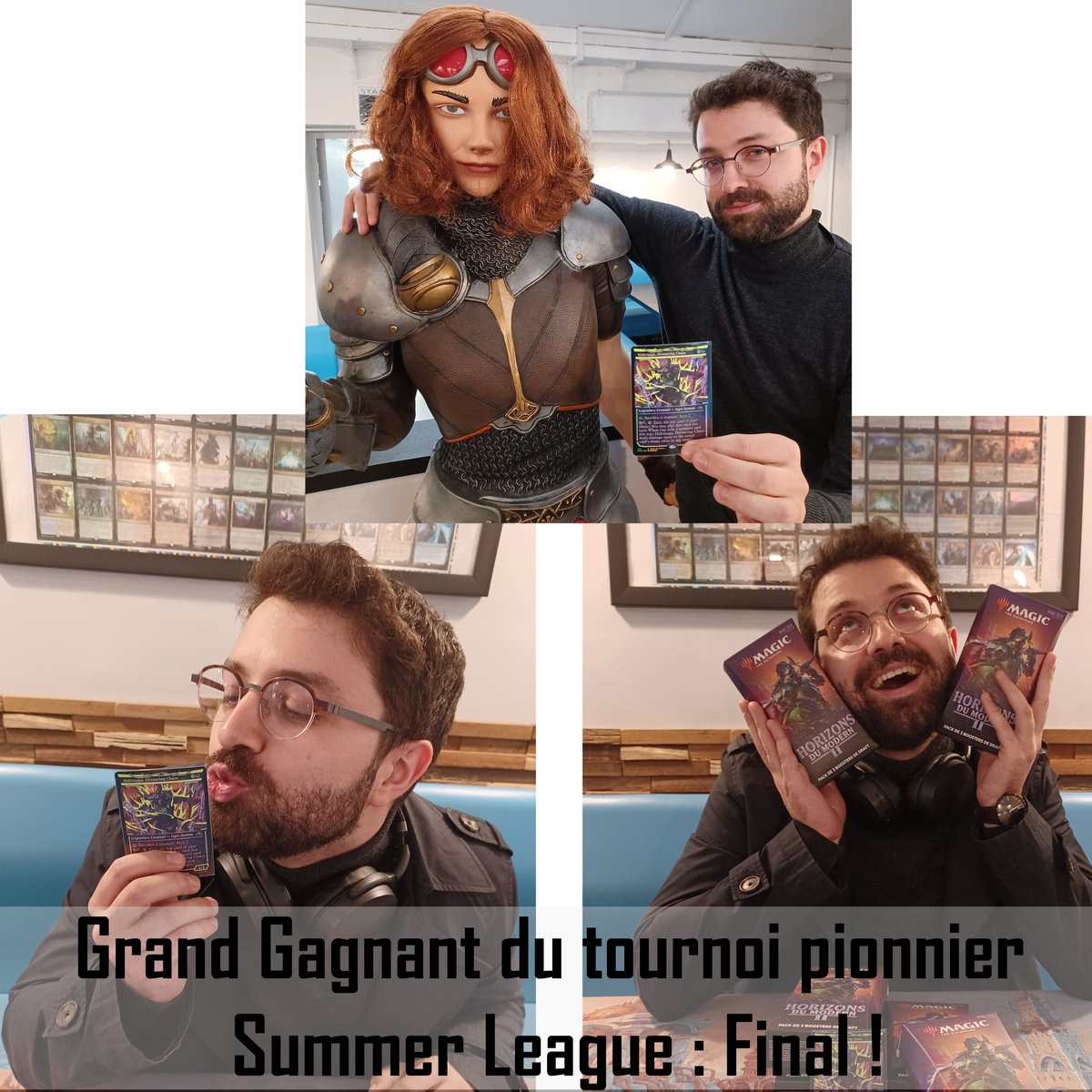 Aujourd'hui, c'était le Tournoi PIONEER Summer League : FINAL ! 
Et voici le Grand Gagnant !

Et pour faire nos futurs tournois à notre boutique parisienne reste connecté à animation.magiccorporation.com

#mtg #wizardsofthecoast #mtglocalstore #wpnpremium
⚔️ Join the fight ⚔️