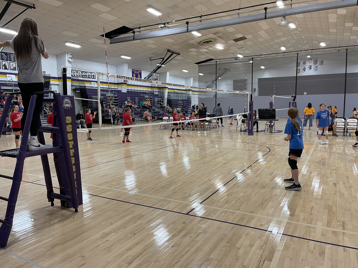 Future Warriorettes competing this morning in our elementary volleyball program!