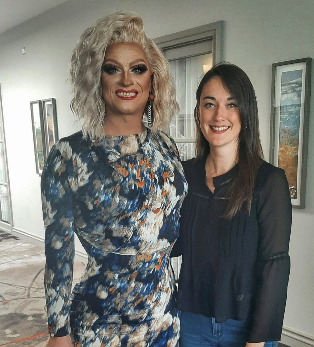 Ciara getting a few presenting tips from <a href="/PantiBliss/">Dr Panti Bliss-Cabrera</a> before our presentation later 🤩 <a href="/creditunionie/">Credit Union</a> <a href="/MallowCU/">Mallow Credit Union</a> #BreakingBarriers #CreditUnions