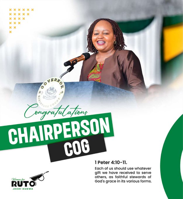SMarugide's tweet image. Congratulations @AnneWaiguru 
On being the first female COG