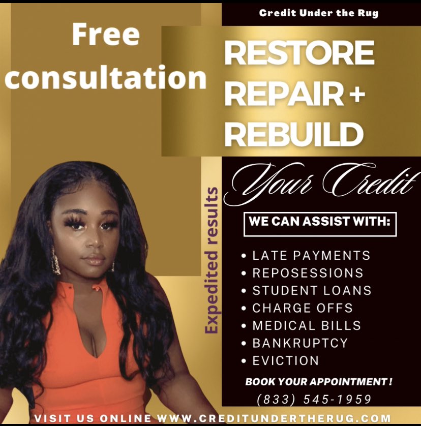 Need help with credit restoration? We can help we also have payment plans as well…:schedule a FREE Consultation Today