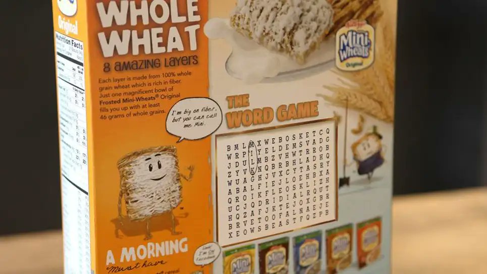 Cereal Box Word Search