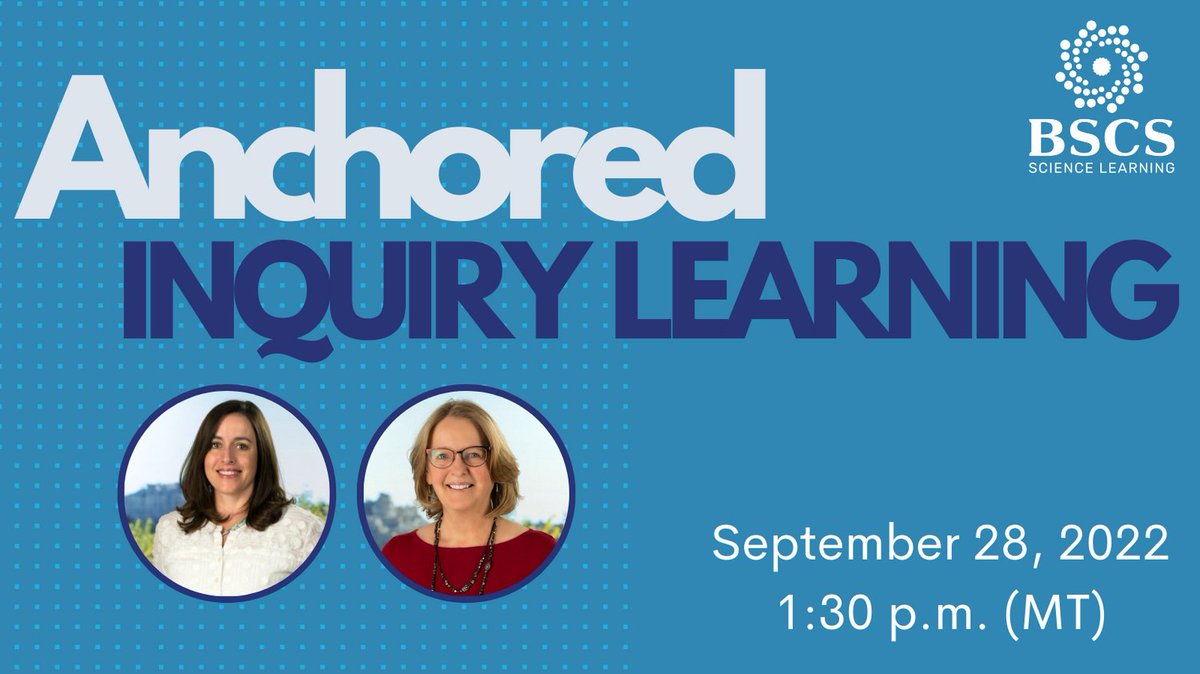 FREE webinar! Join Dr. Lindsey Mohan and @CindyGay as they introduce Anchored Inquiry Learning, a new instructional model designed to bring all young learners the scientific knowledge and skills they’ll need for life in today’s complex world. Learn more: bit.ly/3BJoBCg