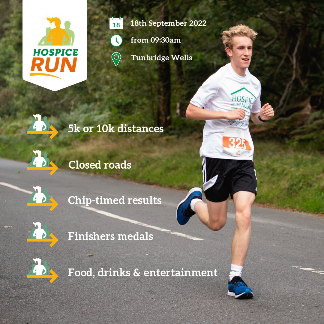hospiceweald's tweet photo. Although online registration for Hospice Run is closed, you can still sign up to take part in our 5k or 10k run on the day! Join us and help make sure that no one has to face a terminal illness alone. https://t.co/BDCeYJxB3B https://t.co/eG70PqSHPR
