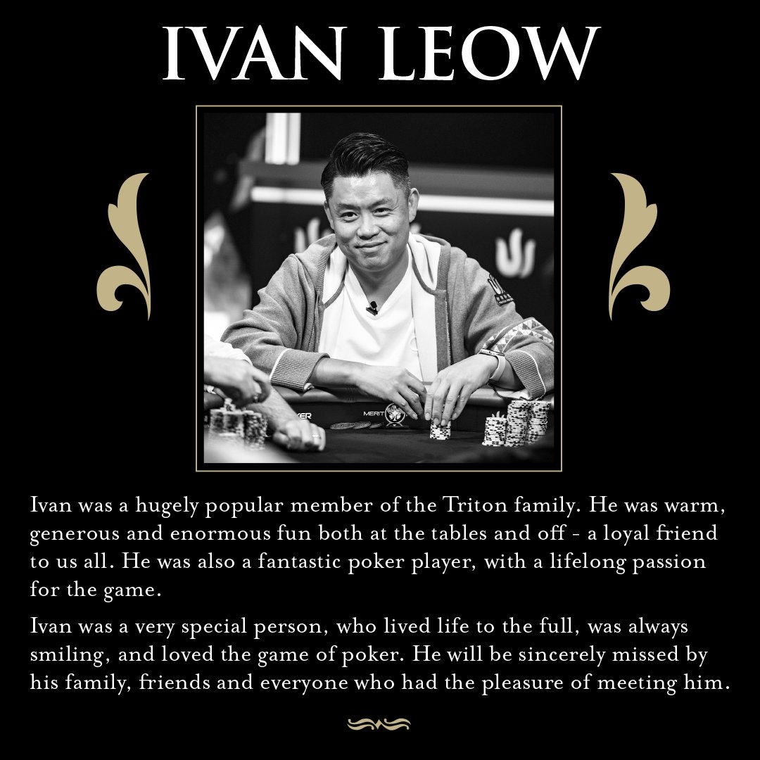 From Paul &amp; Richard,

It is with great sadness we announce that our dear friend, partner, supporter and founding Triton member, Ivan Leow, 41, passed away this morning of natural causes.