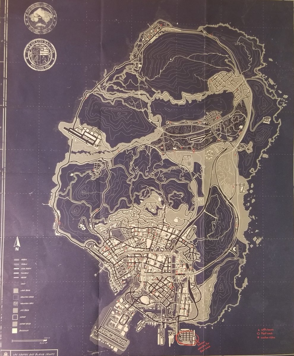 ChurchofGTA's tweet photo. This has now been on my wall for 9 years. Happy Birthday to Grand Theft Auto 5 #GTAV #GTA5 #RockstarGames #Blueprintmap #CollectorsEdition https://t.co/RJdIbuFrRV