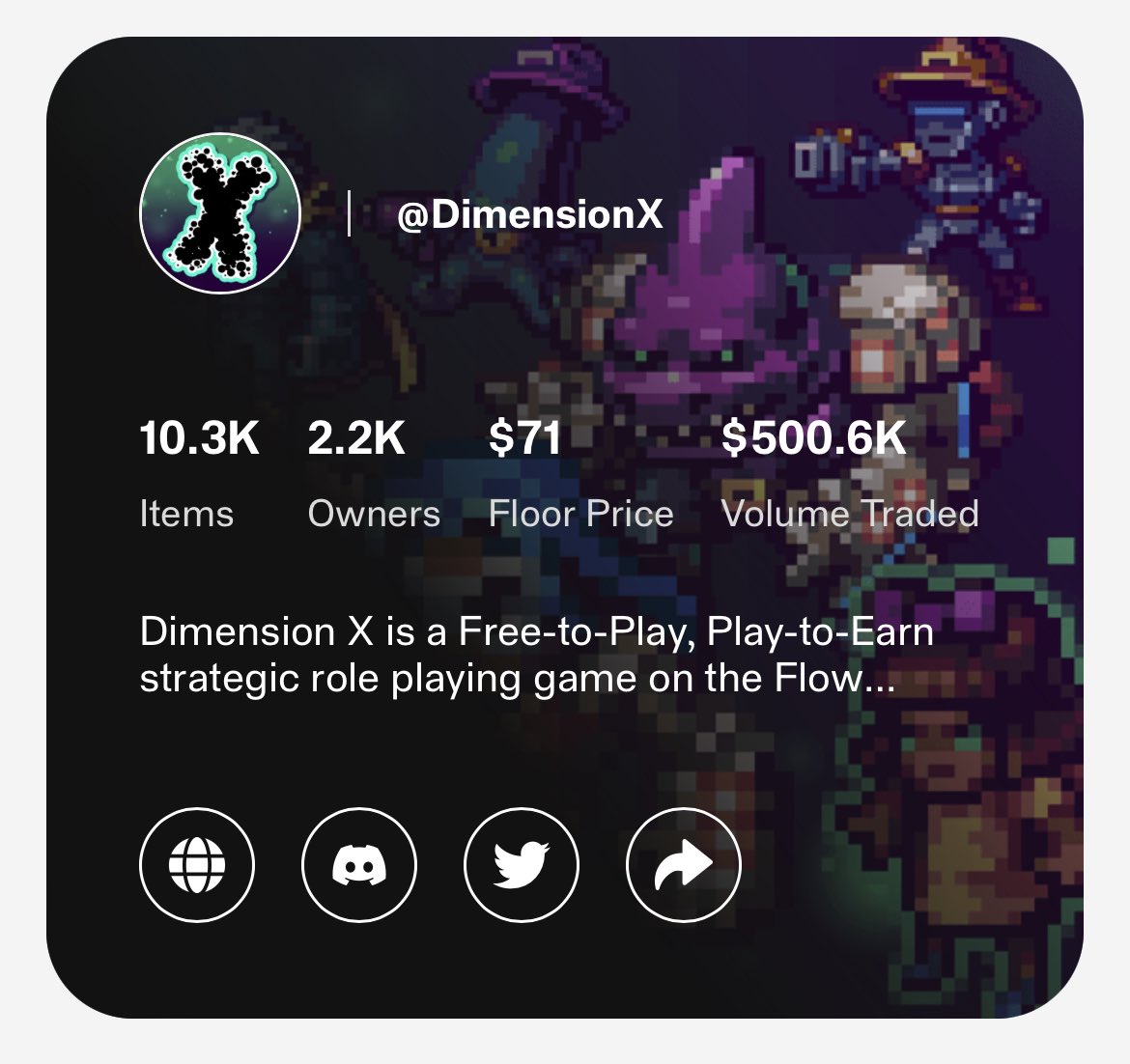 DimensionX_NFT's tweet photo. Boom!! Amazing stuff and super proud of our team &amp; community!! #nfts #onflow https://t.co/86f95uv0zn