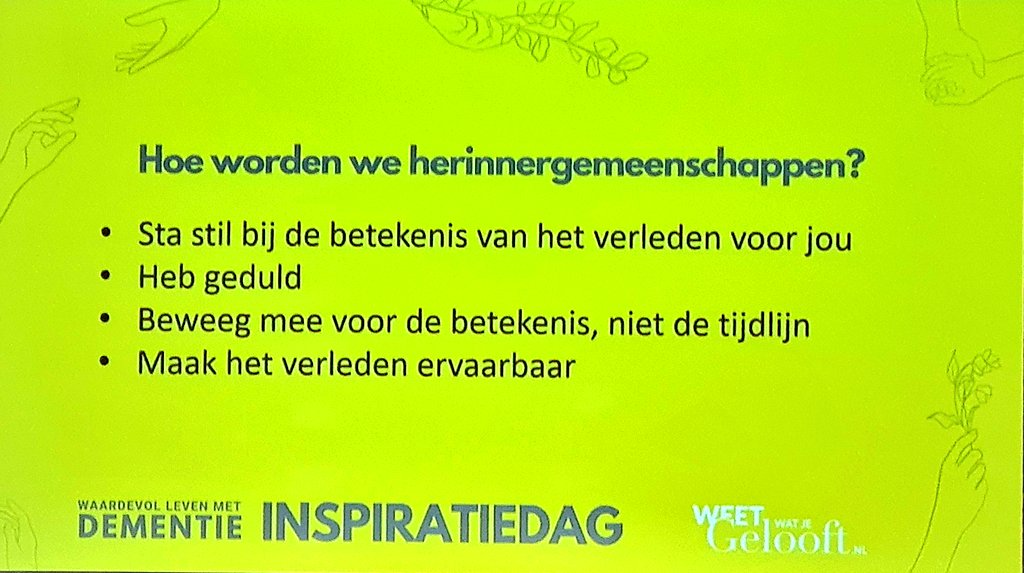Zachar: Hebreeuws voor: in gedachtenis levend houden, herdenken, her-innerlijken. <a href="/KTamminga/">Kyra Tamminga</a> geeft een paar goede tips om het verleden 'herleefbaar' te maken.
<a href="/wwjg_nl/">Weetwatjegelooft.nl</a> <a href="/HartVanVathorst/">Hart van Vathorst</a>