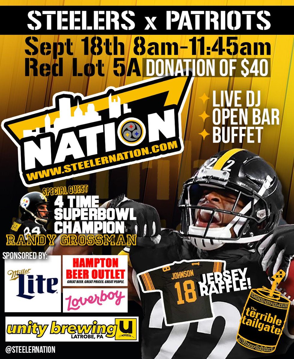 steelernation's tweet photo. 🚨Want tickets for the #Steelers game tomorrow?

🎟️ We’ve teamed up with Rick Fish to give away 2 tickets to the game and 2 Terrible Tailgate tickets! 

1️⃣ You must be following:
@SteeIerNation 
@rickfish412 
@TerribleTailgat 

2️⃣ Then RETWEET this post!

Winner picked tonight! https://t.co/s2BR6K4qEo