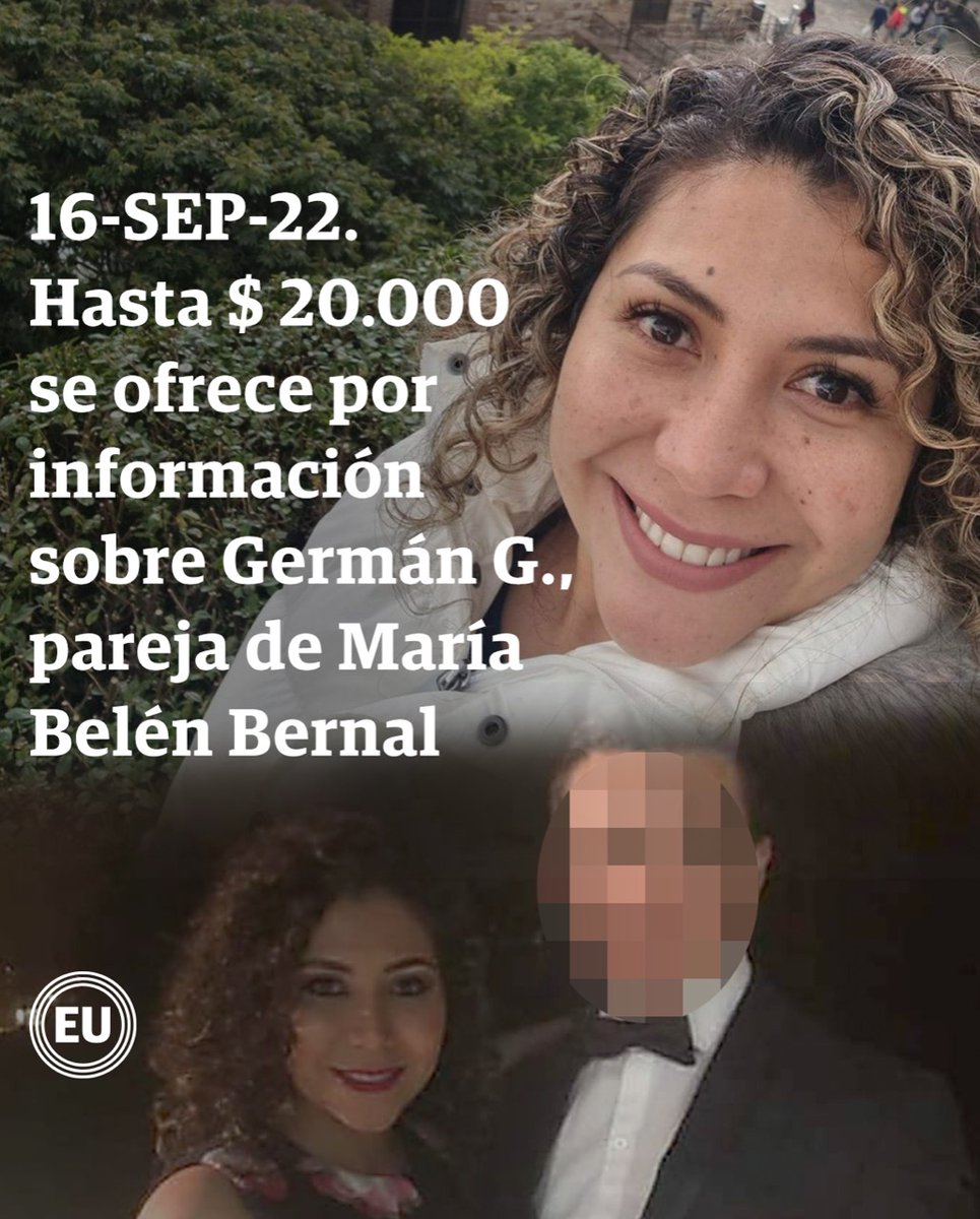 eluniversocom's tweet photo. El presidente Guillermo Lasso anunció que se ofrecerá una recompensa para quien brinde información del paradero de Germán C., sospechoso de la desaparición de su esposa, la abogada María Belén Bernal ► https://t.co/e35kP2Xrfb https://t.co/JoUveNhL2P