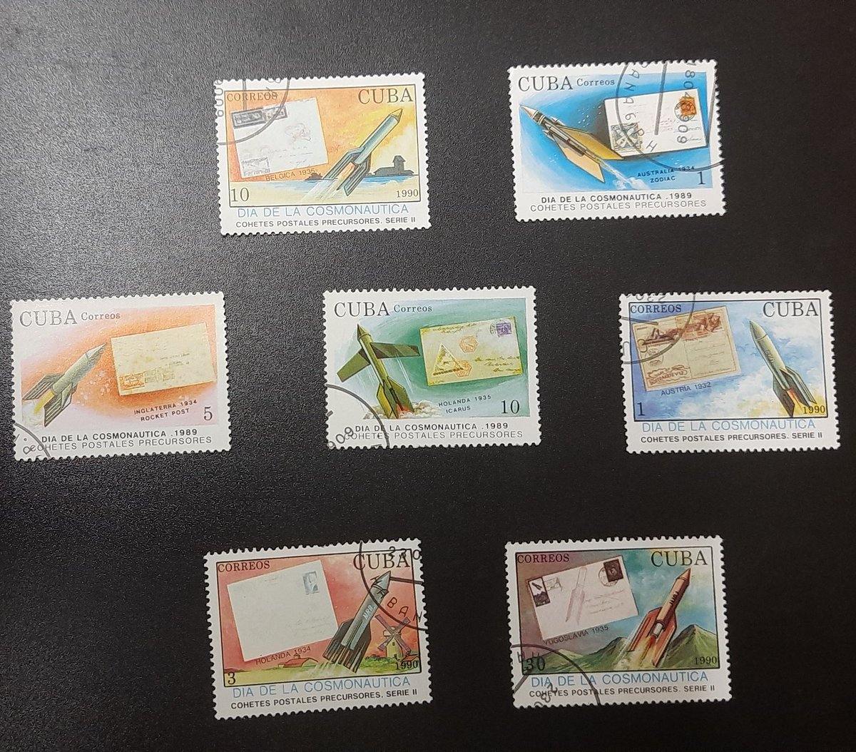 sciphi_Ananya's tweet image. Long before the #email came to revolutionize our life,there was an attempt to send rapid postal mails to far destination with #rockets and hence it was called #rocketmail 
Beautiful stamps from Cuba and this set one of my favourite
#philately #stamps #storieswithstamps