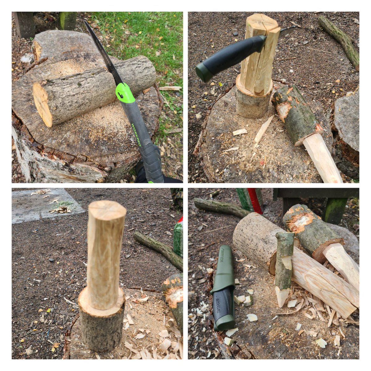 Fantastic day at <a href="/wemyssfirs/">Wemyss Firs</a> for a leaders training day developing bushcraft skills, carving mallets &amp; pegs, learning about different trees and how to use them sustainably for bushcraft.
#Scouting #Bushcraft #Outdoors #Nature #CampSkills <a href="/ScoutsScotland/">Scouts Scotland</a> <a href="/scouts/">Scouts</a> <a href="/worldscouting/">World Scouting</a>