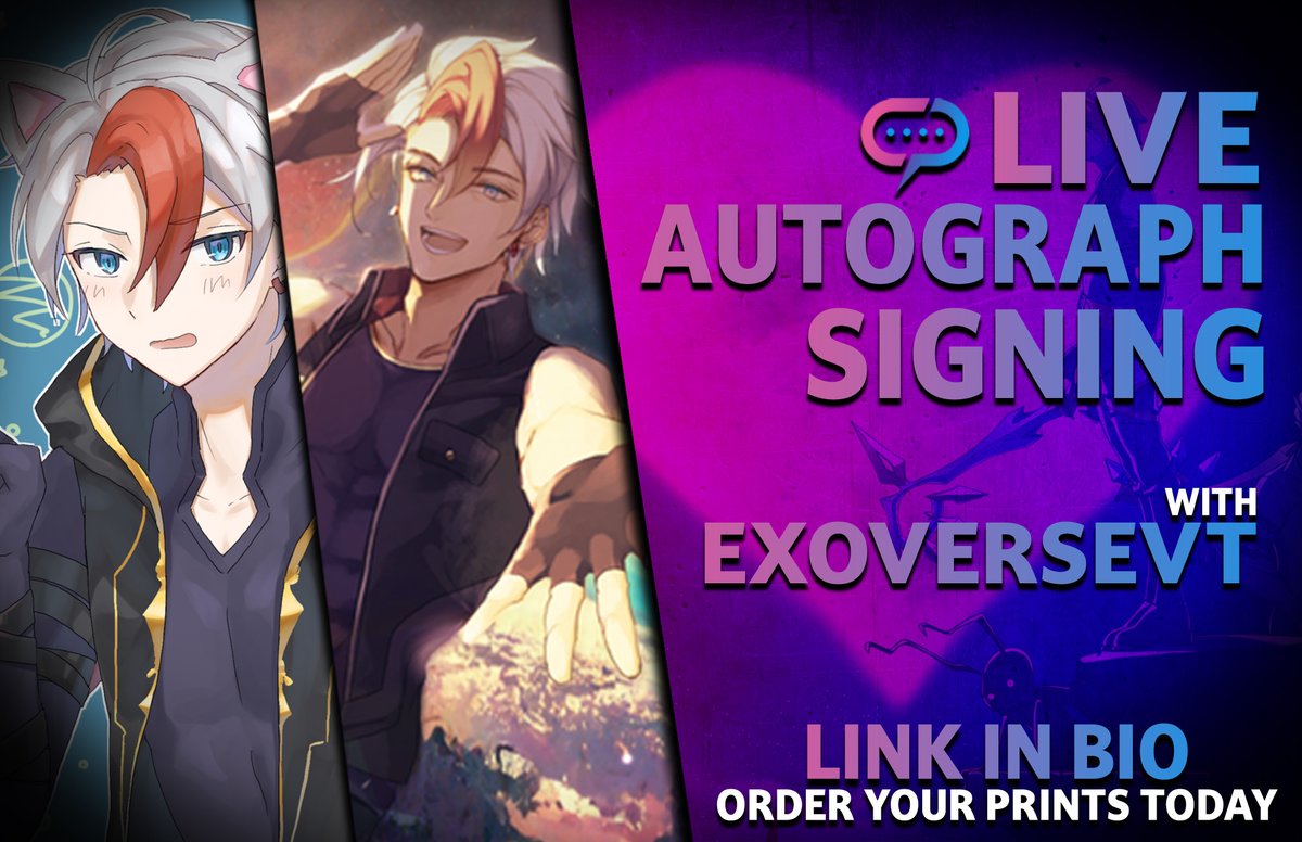 ExoVerseVT's tweet photo. I will be doing a LIVE autograph signing! Check out https://t.co/lE58Tk70vh to grab your prints and I will sign them!
#vtuber #vtubers #twitchstreamer #videogames #autograph #celebrityautographsigning #streamily #virtualsigning #QandA #viral #webringjoy #streamilylive https://t.co/55w0P4fb3A
