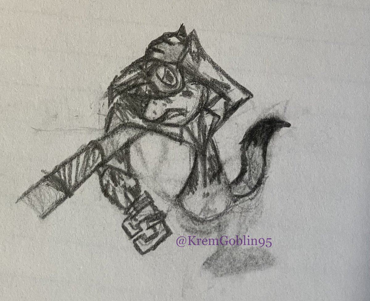 KremGoblin95's tweet image. Retro Doodles #2: February 2015

Messing around with my personal designs for #Snide (yes, the #DonkeyKong64 character). Infuriatingly, I’m still unable to properly draw him to save my life. Sigh. ☹️

#DonkeyKong #DK64 #RareWare #fanart #traditionalart #artistsontwitter