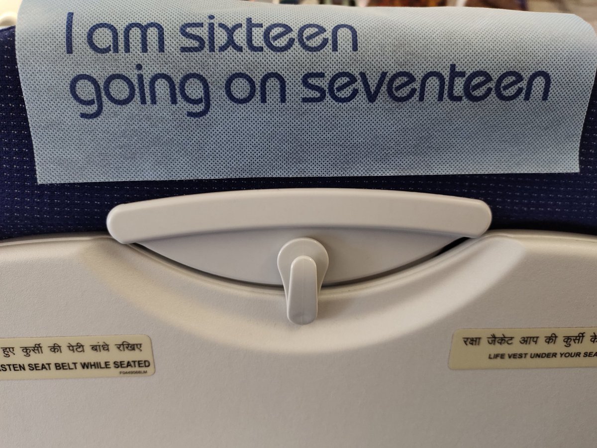 I am sixteen going on seventeen
Dil kyu na dhak dhak kare
Haye dil kyu na dhak dhak kare

Mere bas me aashma hai puri
Fir bhi lagti hu kitni adhuri
O janam flyer tere bin
<a href="/IndiGo6E/">IndiGo</a> 6275 #Chennai
#Kolkata #goindigo