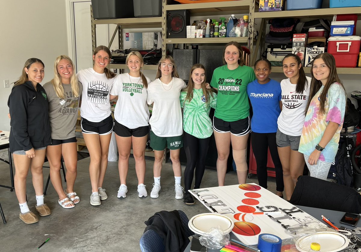 Saturday morning work for the Yorktown Homecoming parade float.